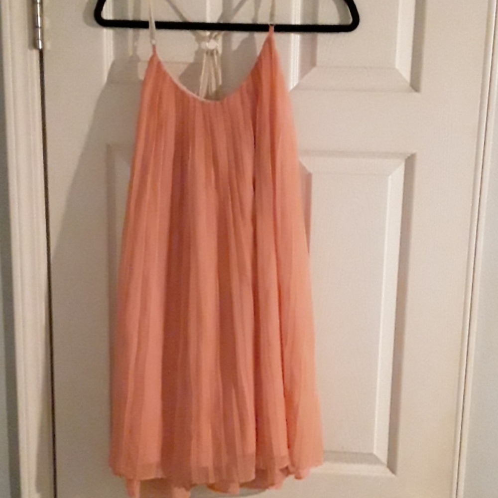 Flowy coral summer dress